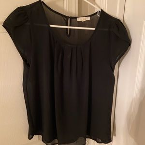 Black blouse fancy short sleeve
